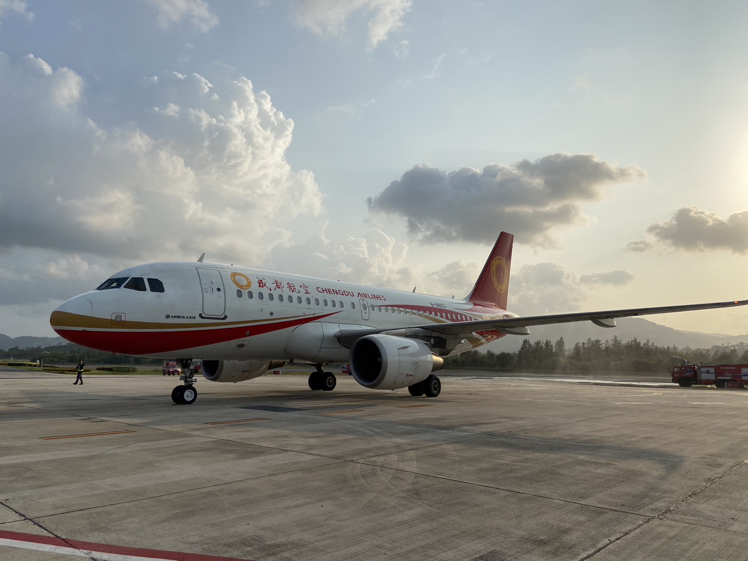 The first international direct flight to Koh Samui is resumed Ground