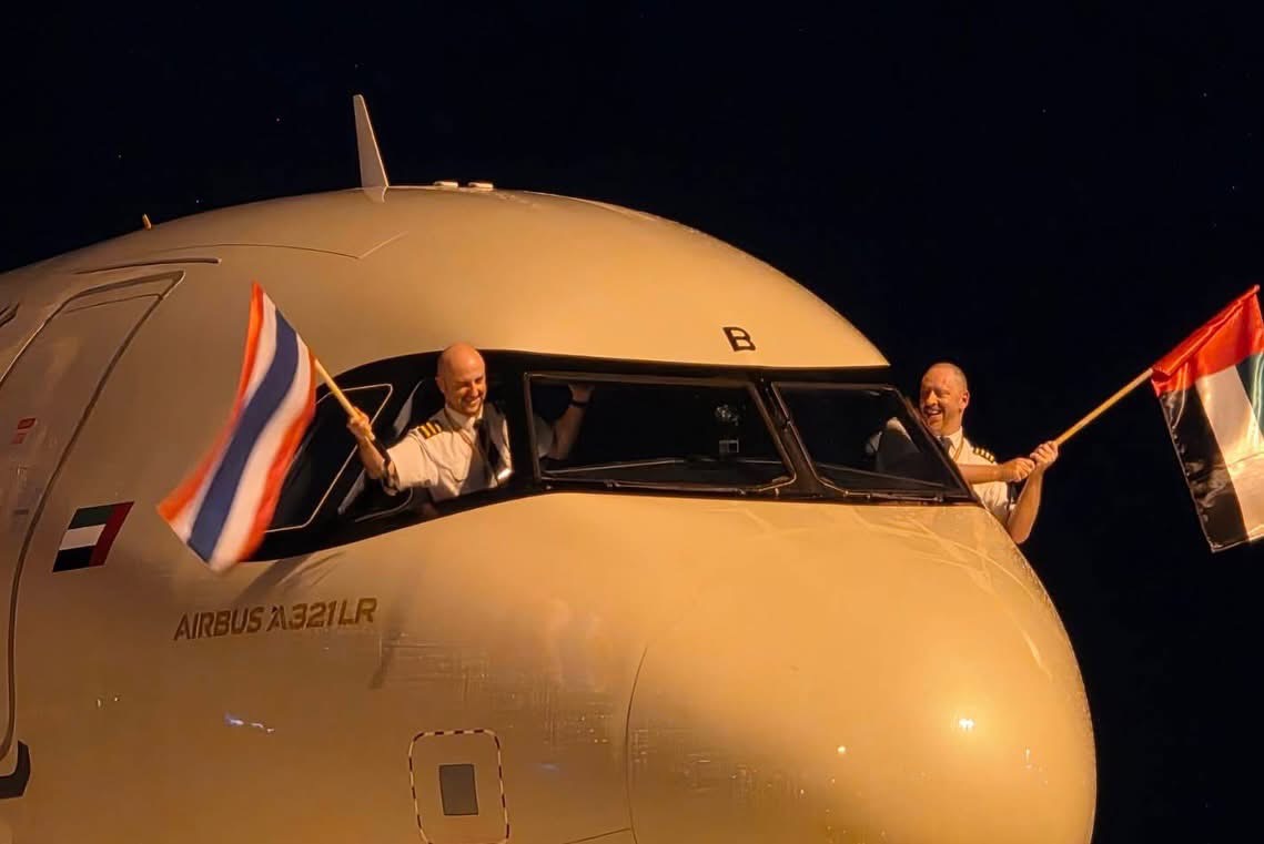 Official group photo celebrating Etihad’s inaugural service to Krabi