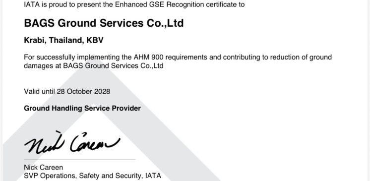 BAGS Ground Services – KBV Achieves IATA Enhanced GSE Recognition
